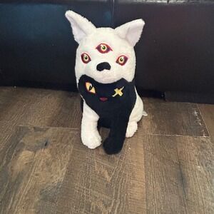 Meow Wolf Cat Wolf Twisted Multiverse Plush Black White Stuffed 10" Multi-Eye